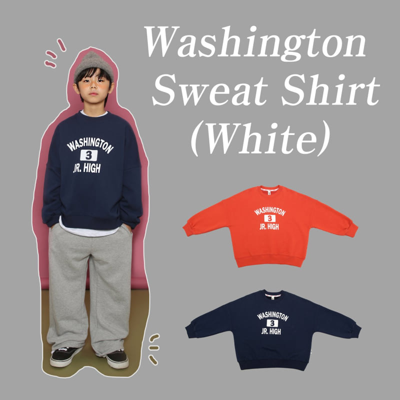 Jenny Basic - Korean Children Fashion - #minifashionista - White Washington Sweatshirt