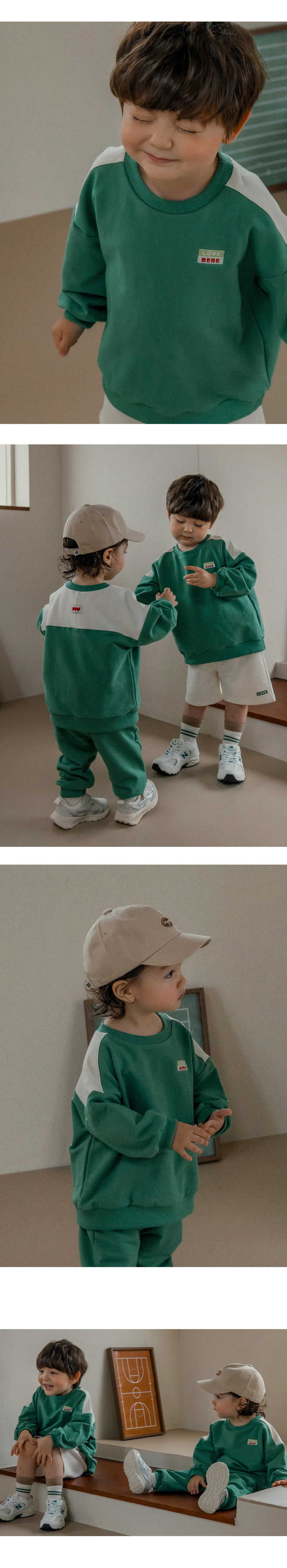 Kids Clara - Korean Baby Fashion - #onlinebabyshop - Olve Three-piece Set-up_Green - 4