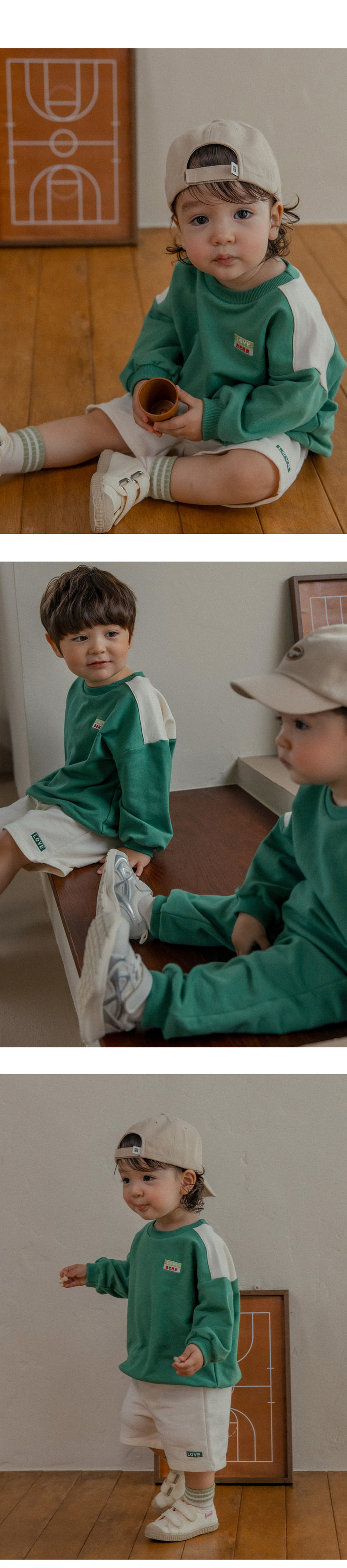 Kids Clara - Korean Baby Fashion - #babyboutique - Olve Three-piece Set-up_Green - 5