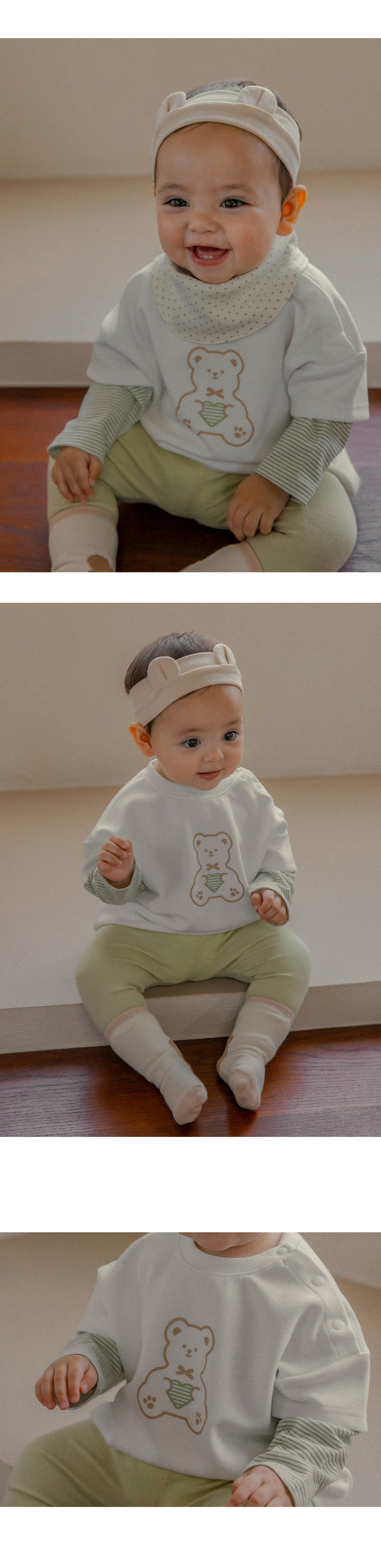 Kids Clara - Korean Baby Fashion - #babyclothing - Popo Bear Baby Tee - 2
