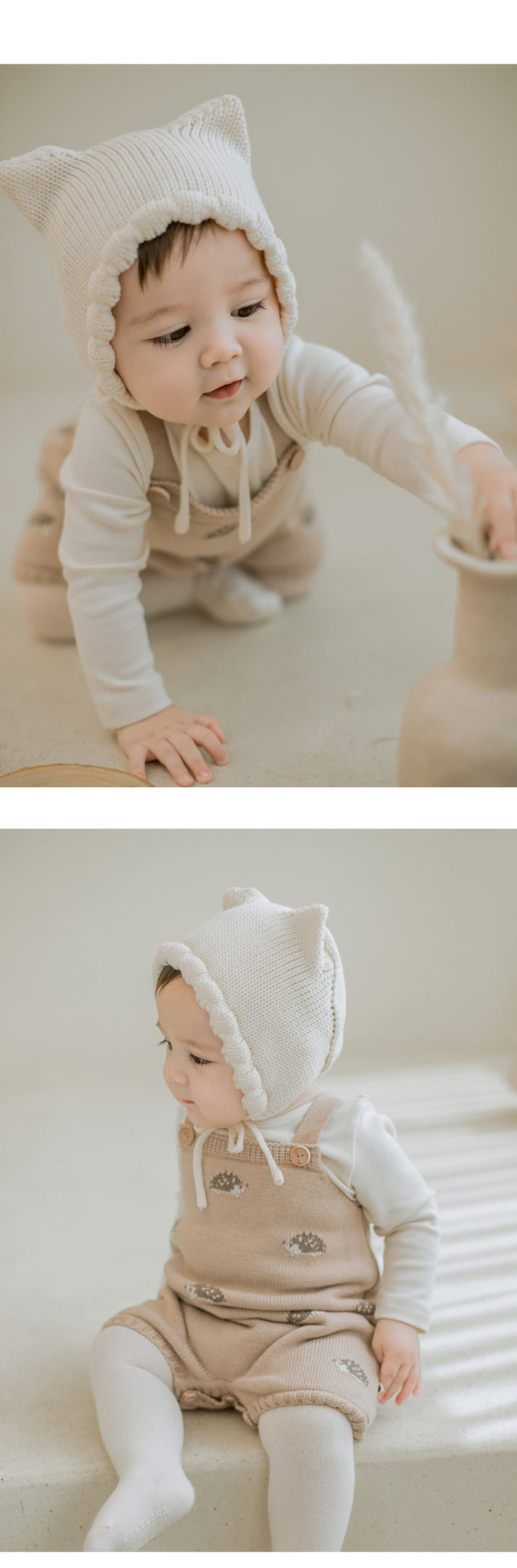 Kids Clara - Korean Baby Fashion - #babyclothing - Fla Knit Baby Bonnet - 5