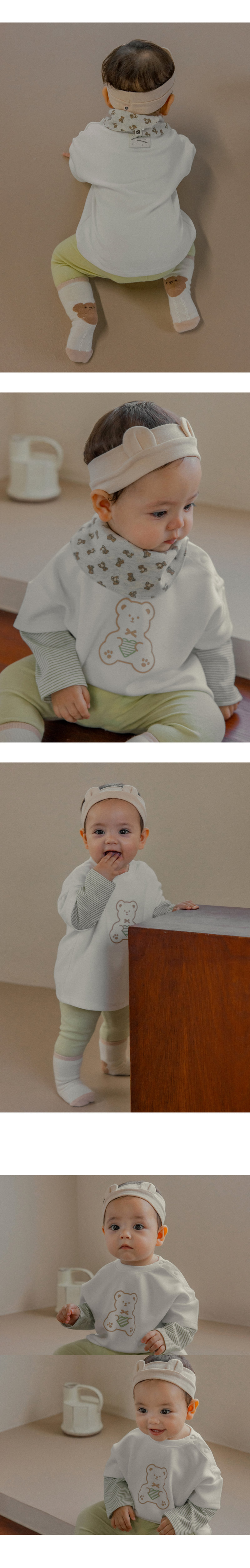 Kids Clara - Korean Baby Fashion - #babyfashion - Popo Bear Baby Tee - 3