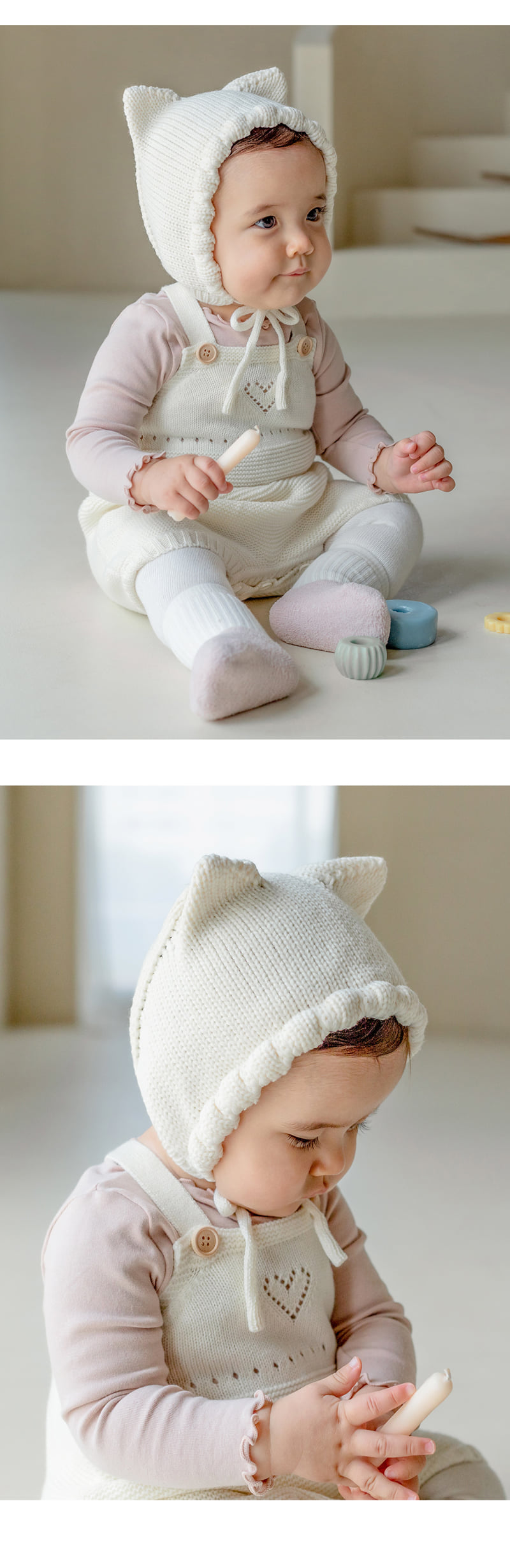 Kids Clara - Korean Baby Fashion - #babyfashion - Fla Knit Baby Bonnet - 6