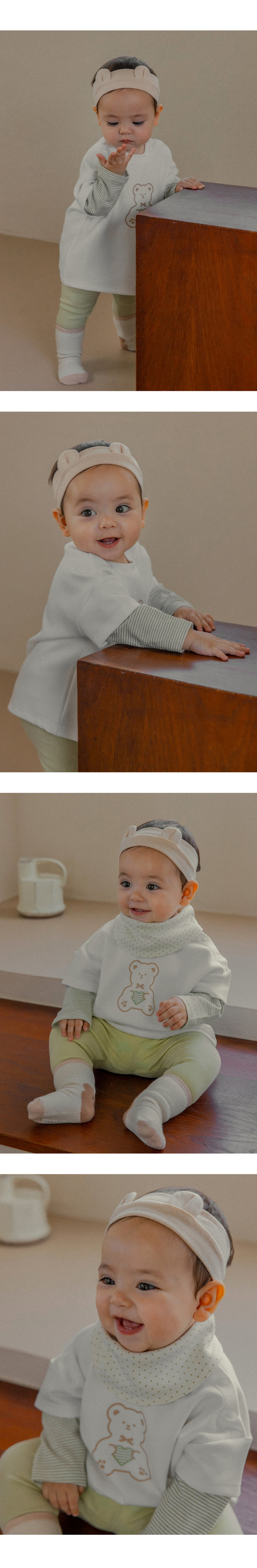 Kids Clara - Korean Baby Fashion - #babyfashion - Popo Bear Baby Tee - 4