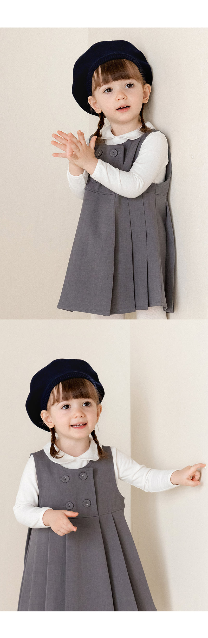 Kids Clara - Korean Baby Fashion - #babyfever - Karen Round Baby Collar Tee - 6