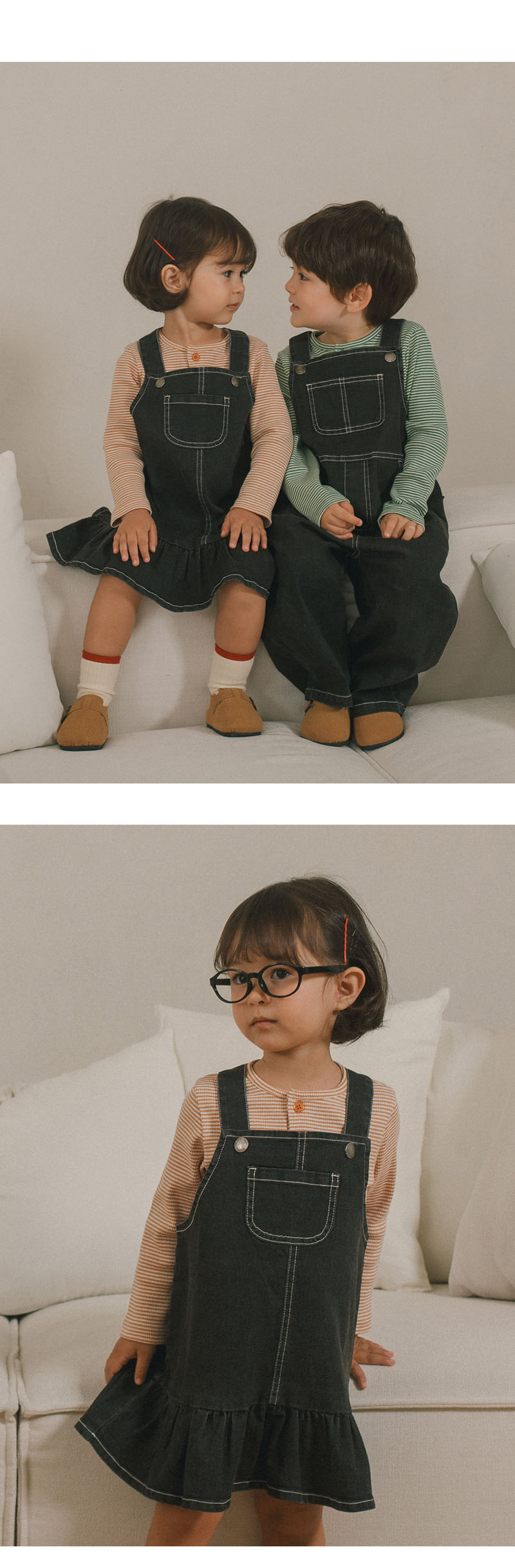 Kids Clara - Korean Baby Fashion - #babyfever - Cottage Denim One-piece - 4