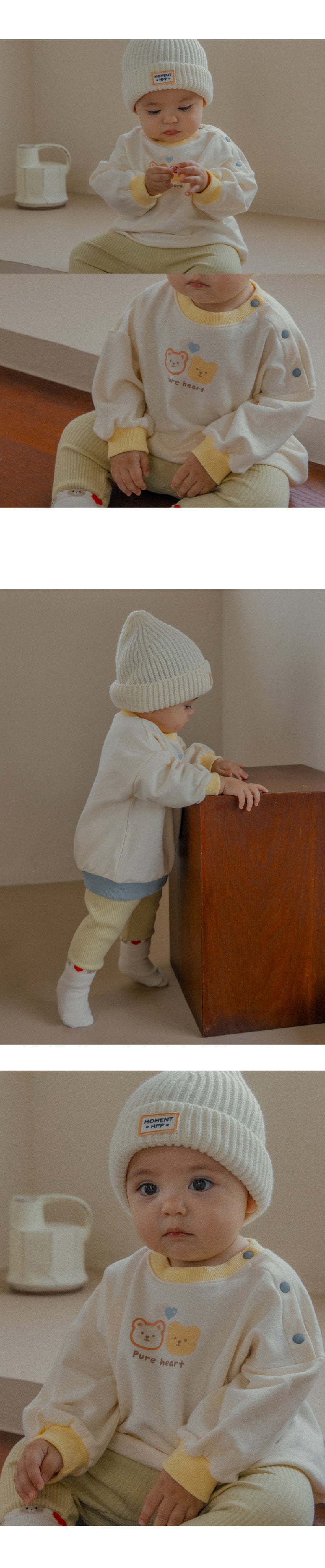 Kids Clara - Korean Baby Fashion - #babyfever - Heart Bear Baby Sweatshirt - 4