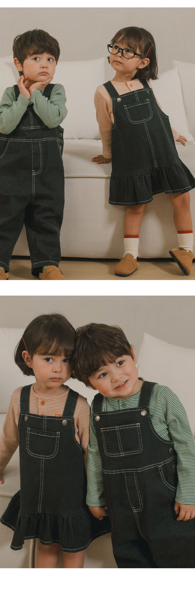 Kids Clara - Korean Baby Fashion - #babylifestyle - Cottage Denim One-piece - 5