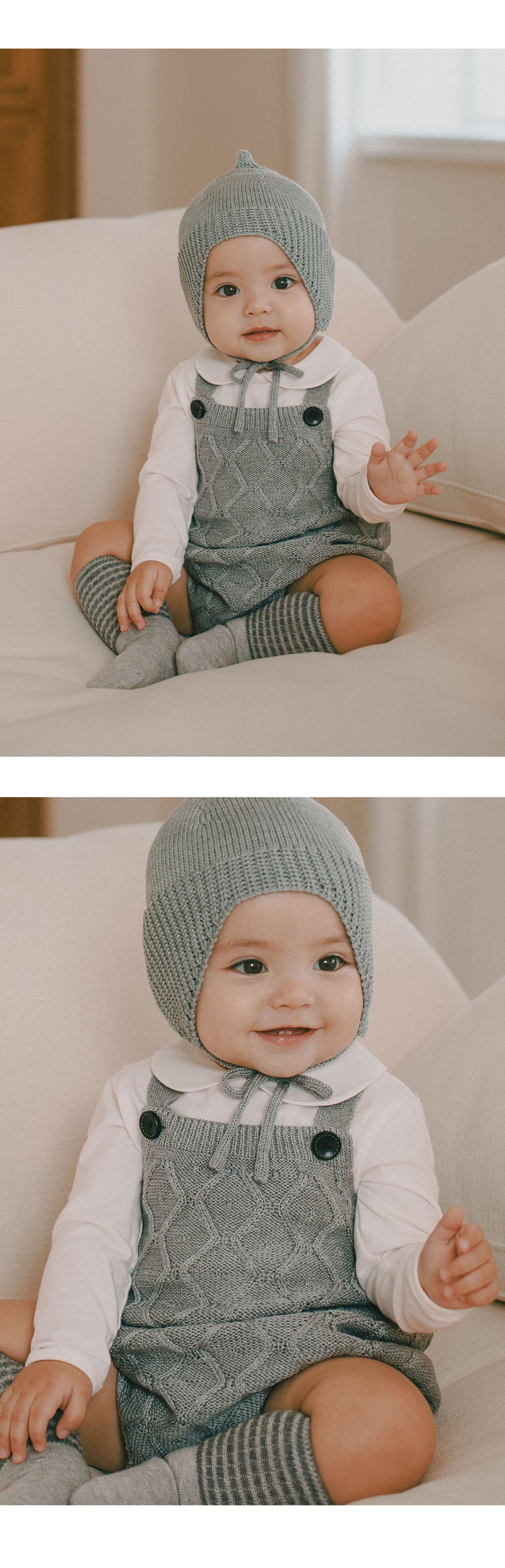 Kids Clara - Korean Baby Fashion - #babyoninstagram - Navy Knit Baby Suit - 2