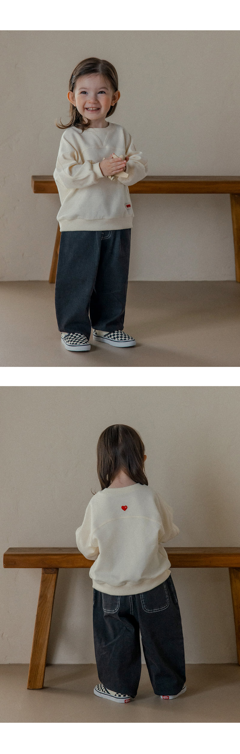 Kids Clara - Korean Baby Fashion - #babyootd - Moss Curved Denim Pants - 5