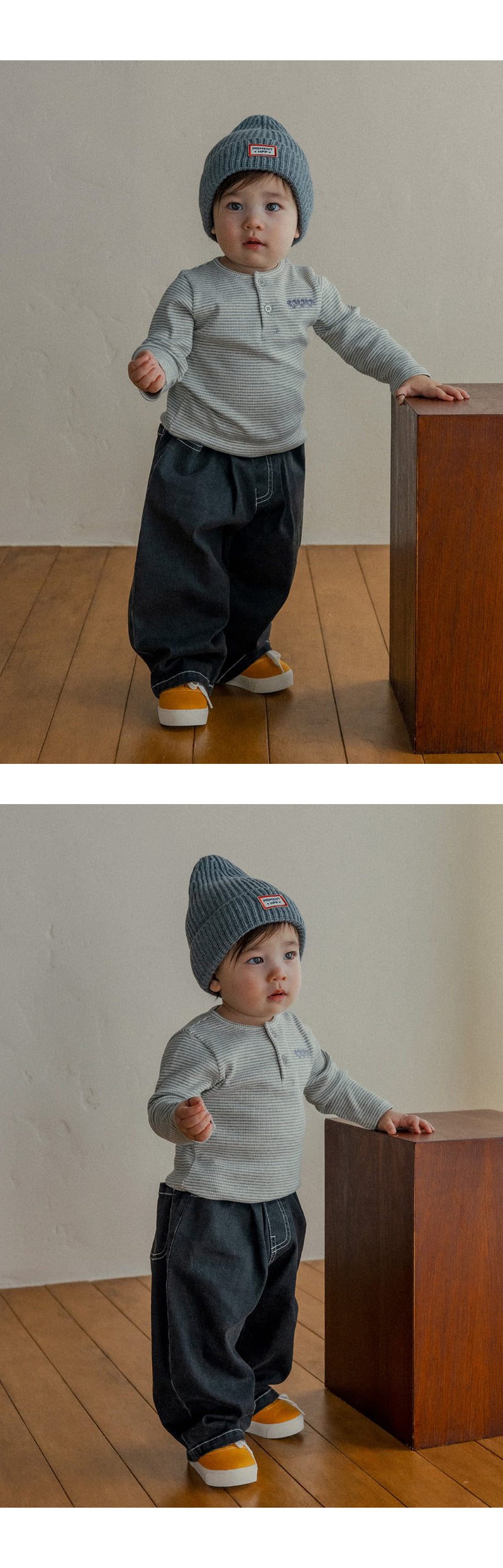 Kids Clara - Korean Baby Fashion - #babyoutfit - Moss Curved Denim Pants - 6