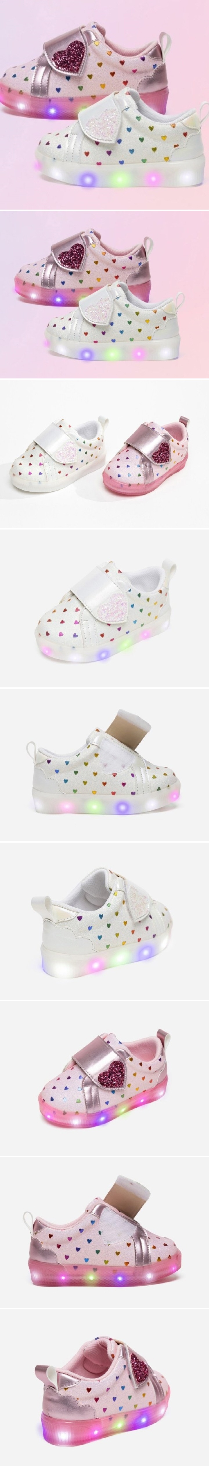 La Stella - Korean Children Fashion - #stylishchildhood - Rainbow Heart Sneakers