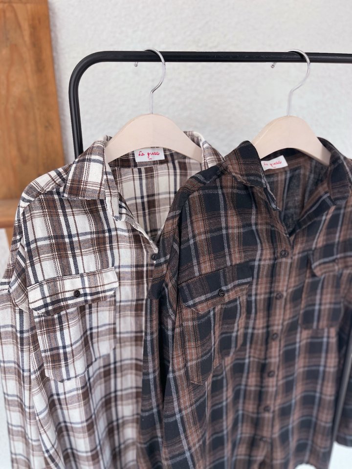 Lagrass - Korean Women Fashion - #momslook - Dear Check Shirt - 8
