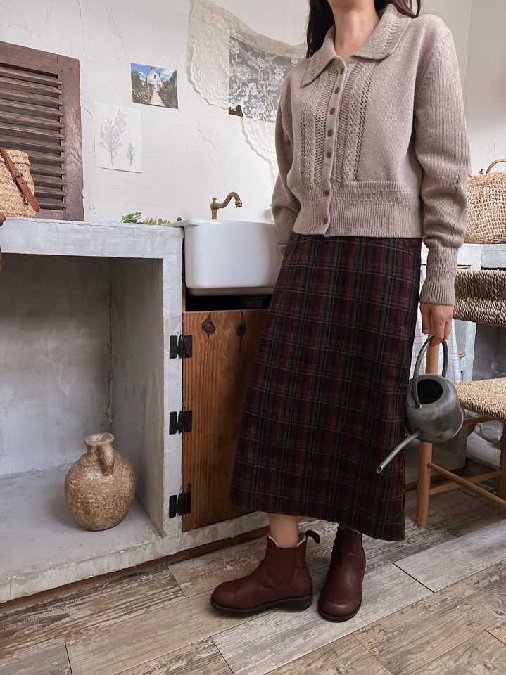 Lagrass - Korean Women Fashion - #momslook - Rye Check Skirt - 2