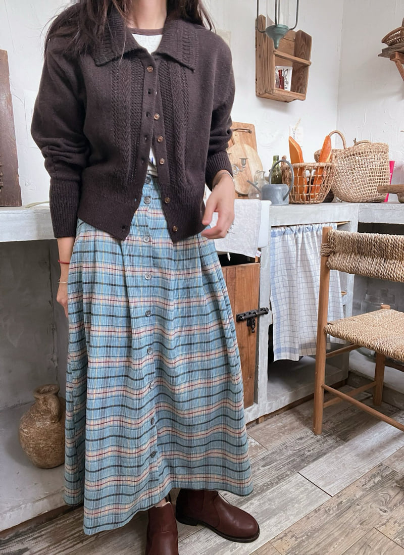 Lagrass - Korean Women Fashion - #momslook - Woven Check Skirt