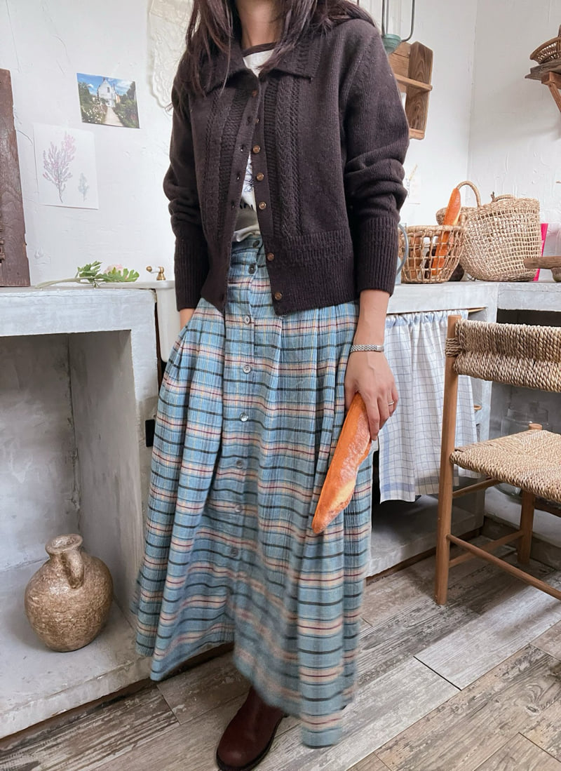 Lagrass - Korean Women Fashion - #momslook - Woven Check Skirt - 5