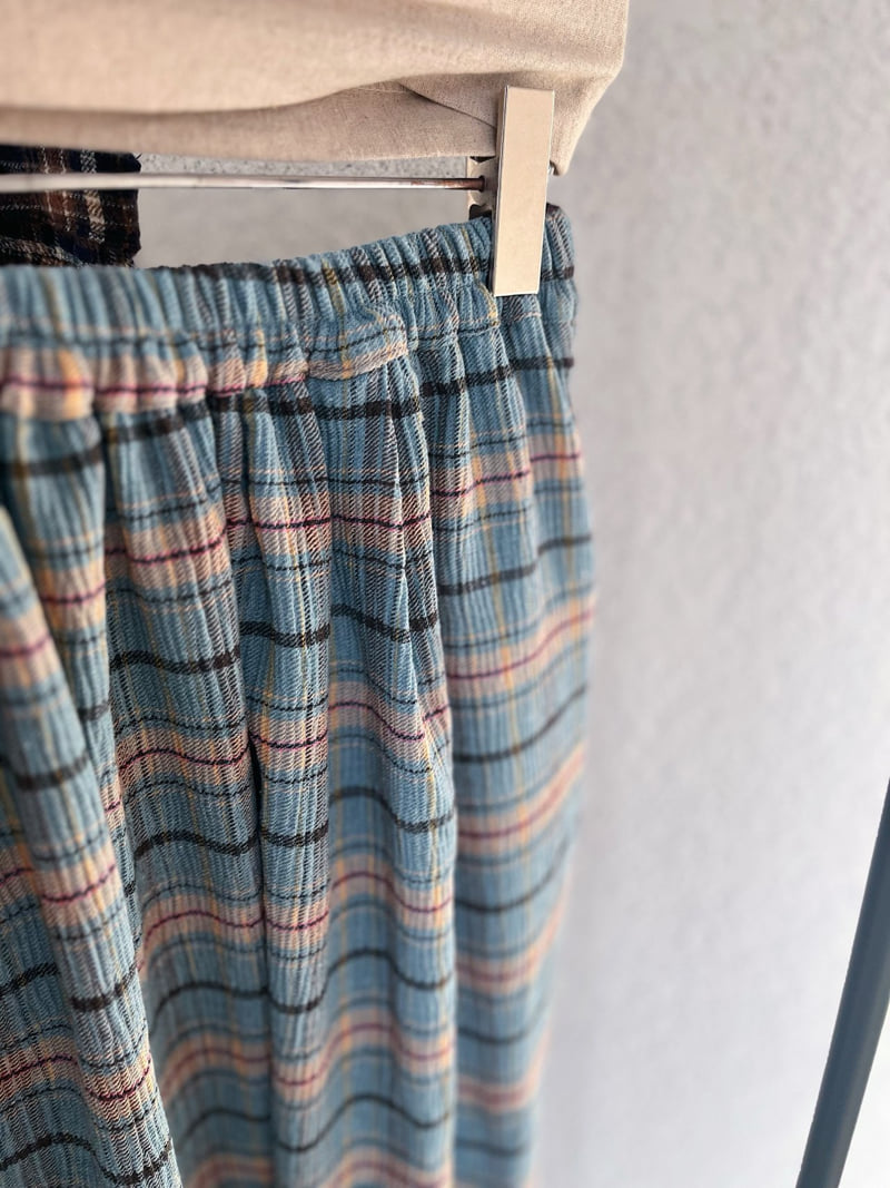 Lagrass - Korean Women Fashion - #momslook - Woven Check Skirt - 9
