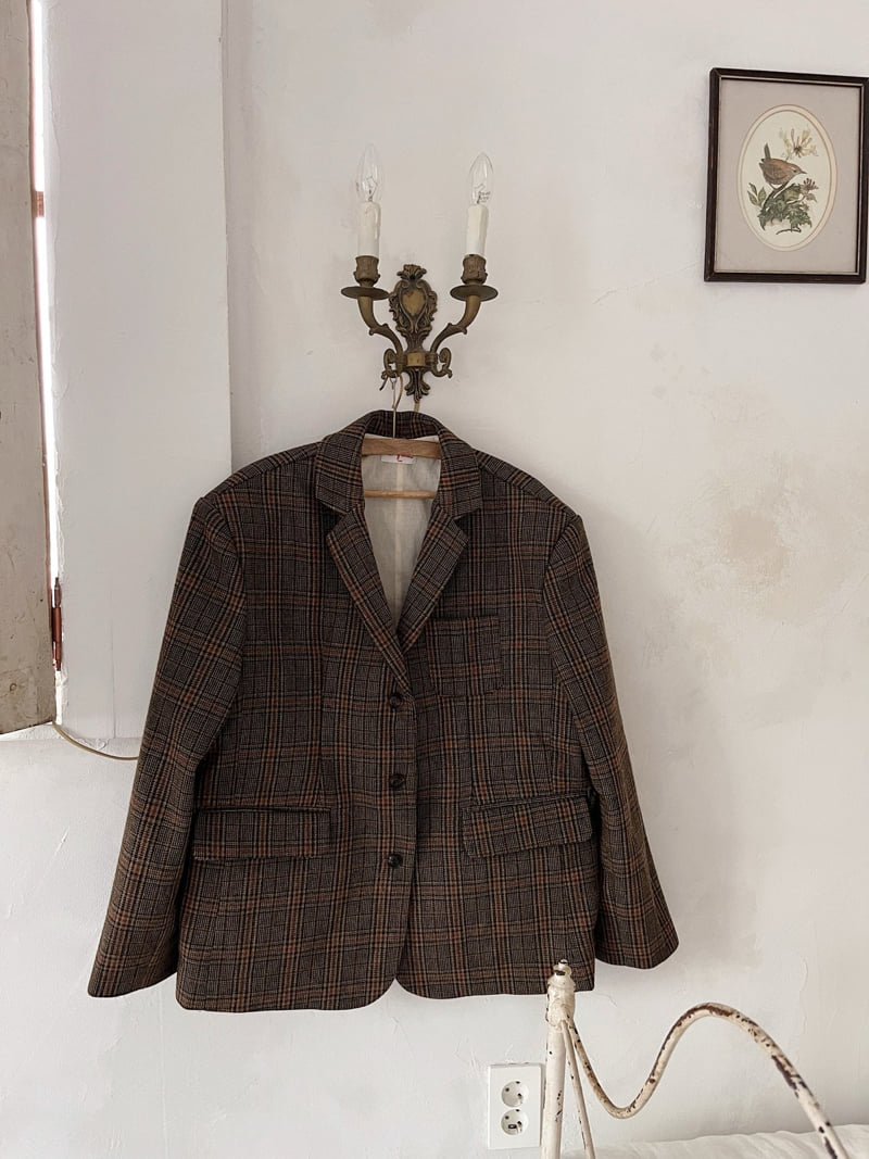 Lagrass - Korean Women Fashion - #momslook - Woody Check Jacket - 3