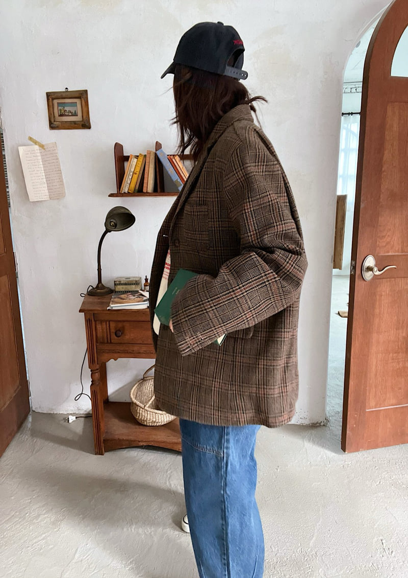 Lagrass - Korean Women Fashion - #momslook - Woody Check Jacket - 7