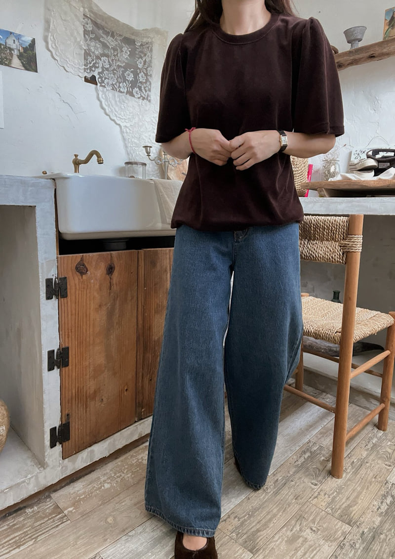 Lagrass - Korean Women Fashion - #momslook - Velour Tee - 4