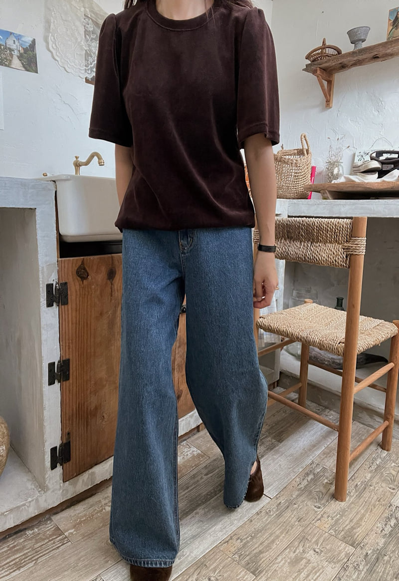 Lagrass - Korean Women Fashion - #restrostyle - Velour Tee - 9