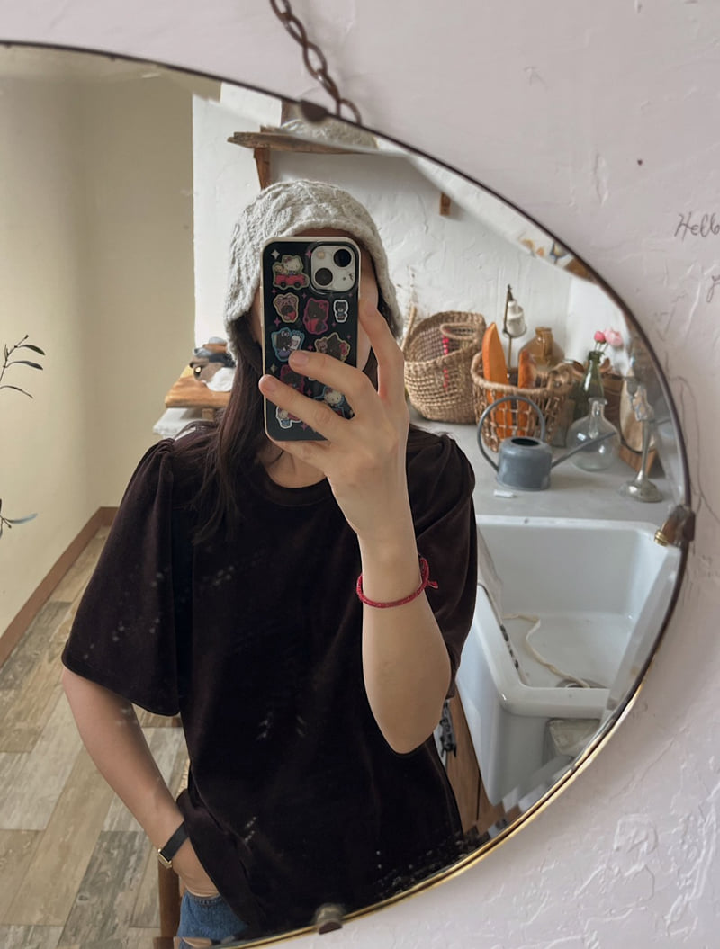 Lagrass - Korean Women Fashion - #romanticstyle - Velour Tee - 10