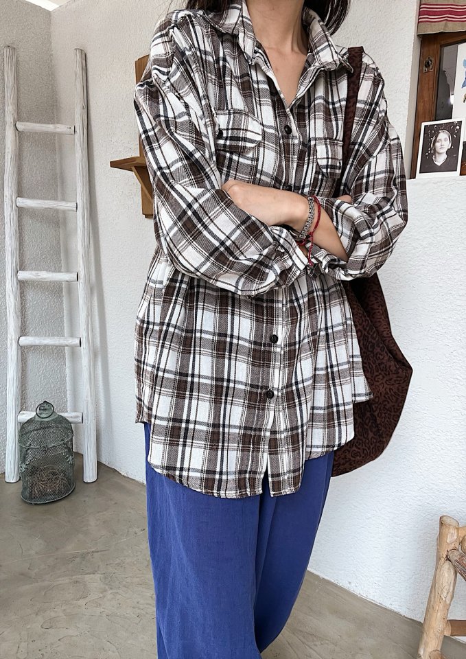 Lagrass - Korean Women Fashion - #shopsmall - Dear Check Shirt - 5