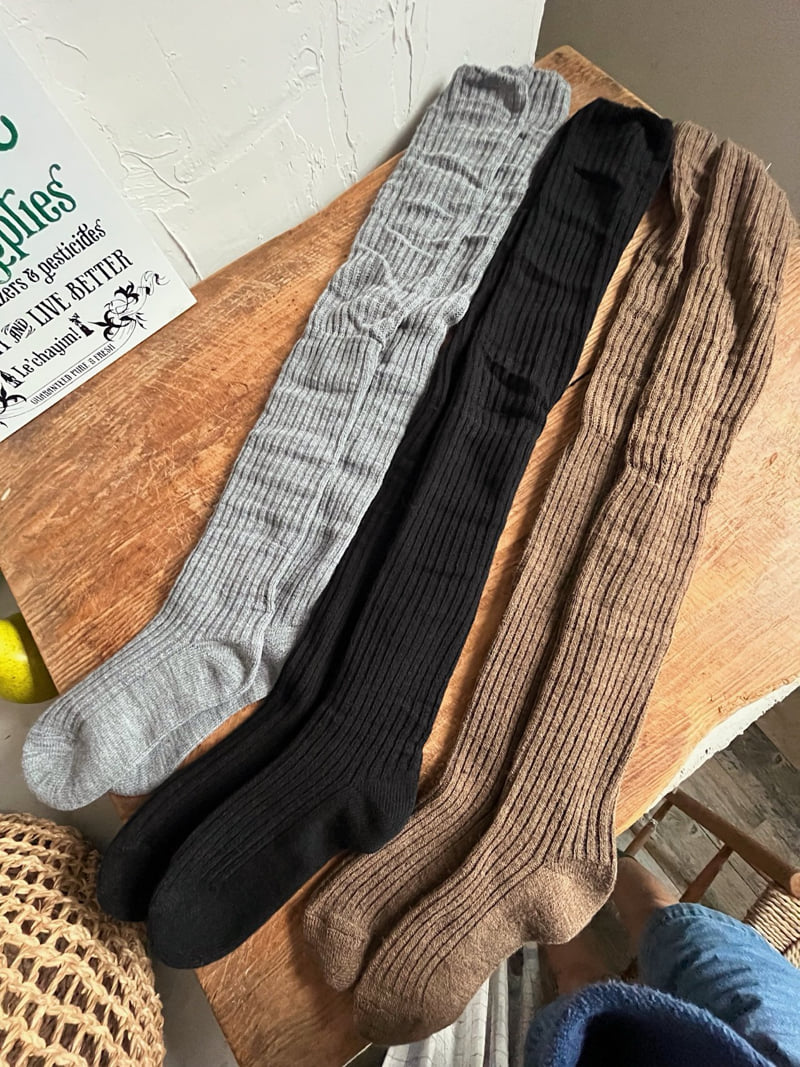 Lagrass - Korean Women Fashion - #vintageinspired - Ribbed Knee Socks - 5