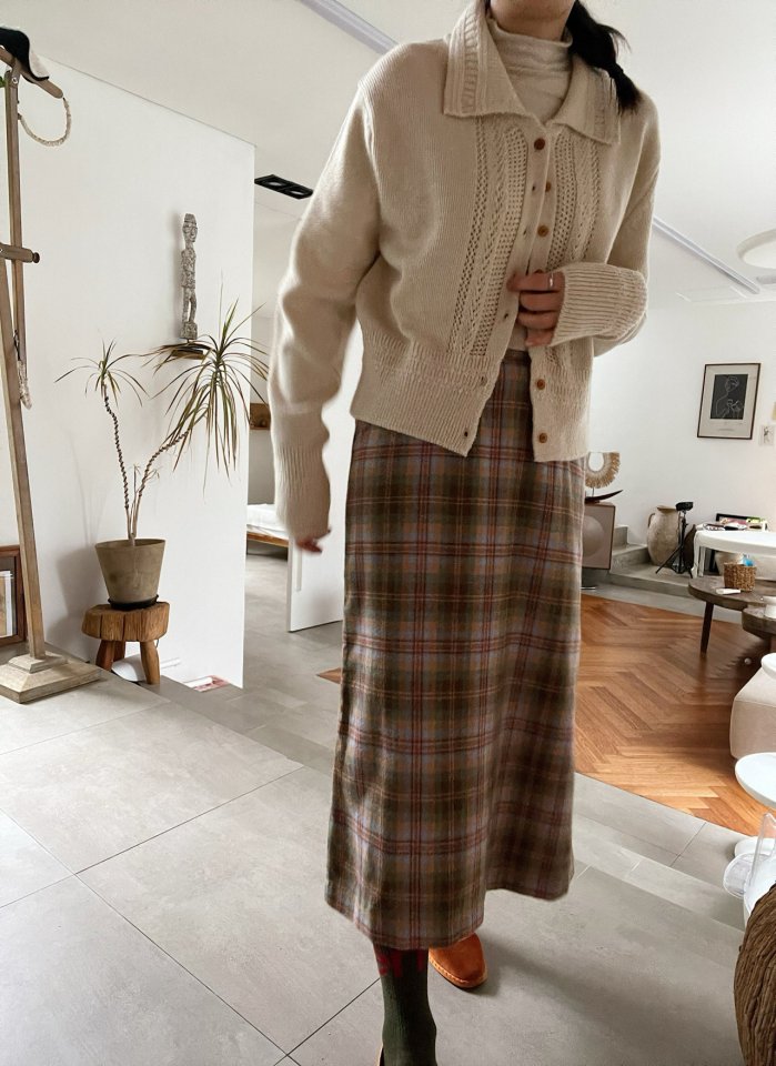 Lagrass - Korean Women Fashion - #vintagekidsstyle - Rye Check Skirt - 5