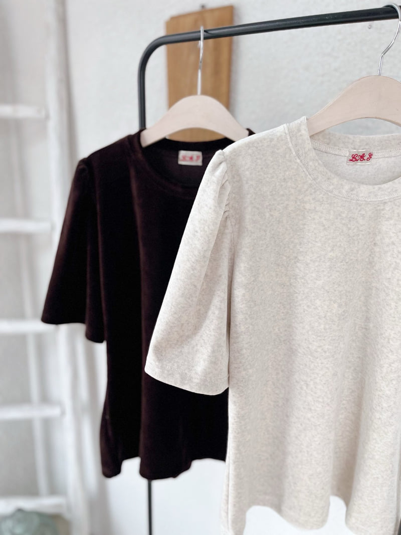 Lagrass - Korean Women Fashion - #womensfashion - Velour Tee - 5