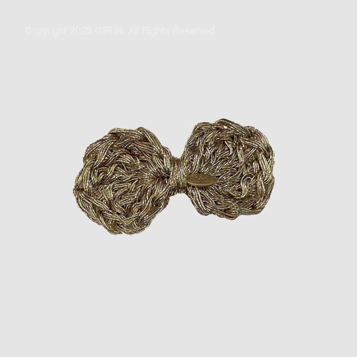 Le Bev - Korean Children Fashion - #fashionkids - Gold Shine Ribbon Hairpin