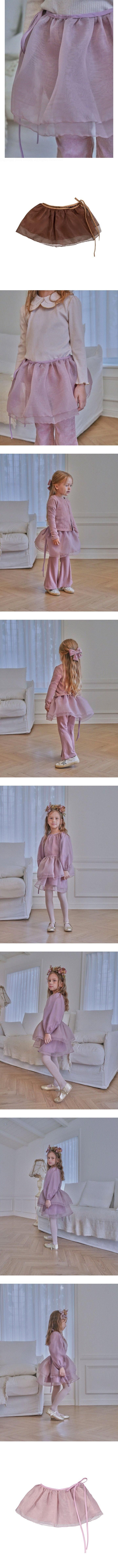 Le Bev - Korean Children Fashion - #prettylittlegirls - Marron Layered Skirt
