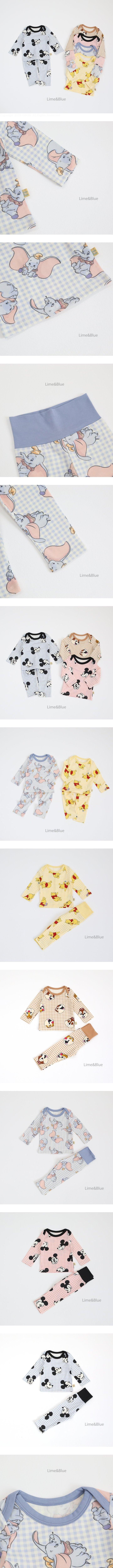 Lime & Blue - Korean Baby Fashion - #babyboutiqueclothing - Check Friends Baby Set - 2