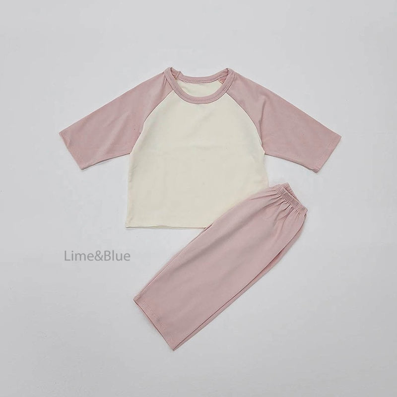Lime & Blue - Korean Children Fashion - #Kfashion4kids - Butter Raglan Set - 7