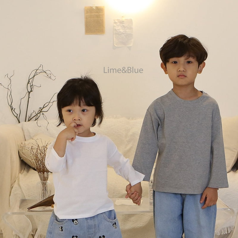 Lime & Blue - Korean Children Fashion - #kidsshorts - Basic Stretch Tee - 2