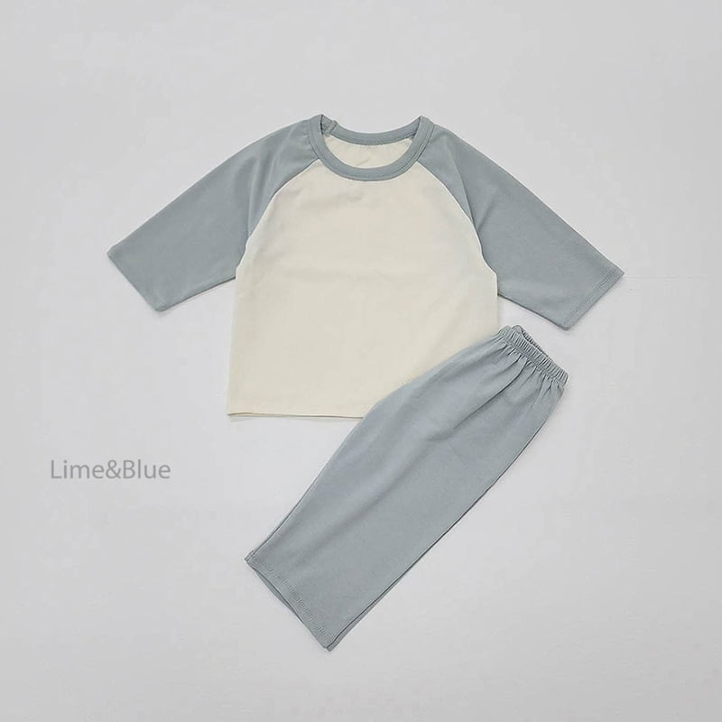 Lime & Blue - Korean Children Fashion - #littlefashionista - Butter Raglan Set - 8