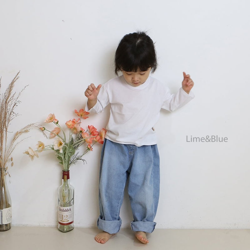 Lime & Blue - Korean Children Fashion - #todddlerfashion - Basic Stretch Tee - 10