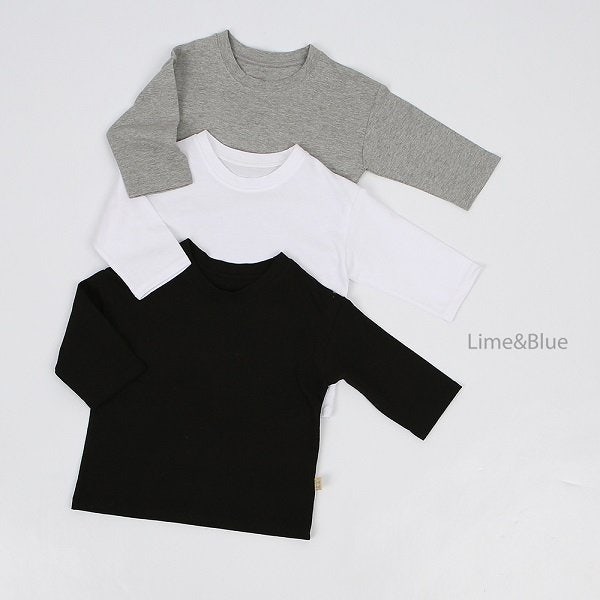 Lime & Blue - Korean Children Fashion - #toddlerclothing - Basic Stretch Tee - 11