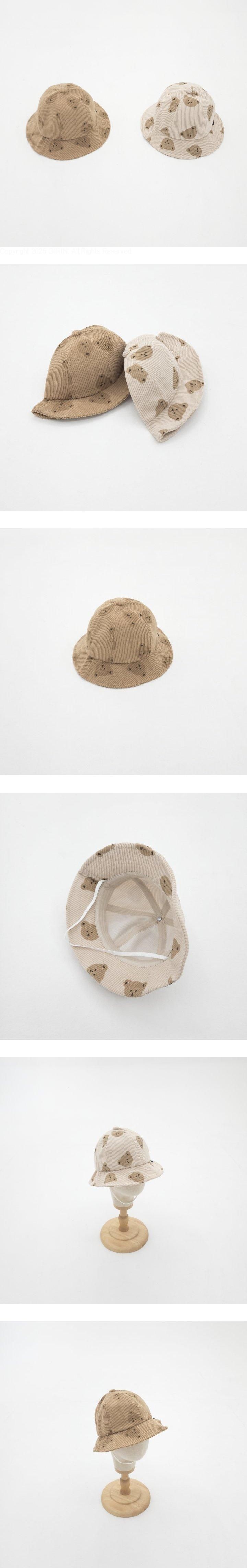 Little Hat - Korean Baby Fashion - #babyoninstagram - Corduroy Bear Bucket Hat