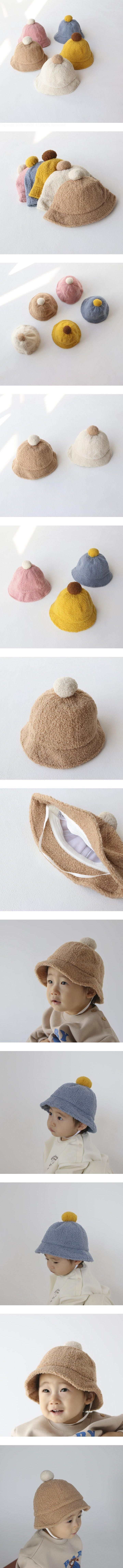 Little Hat - Korean Baby Fashion - #babyootd - Pom-Pom Bucket Hat