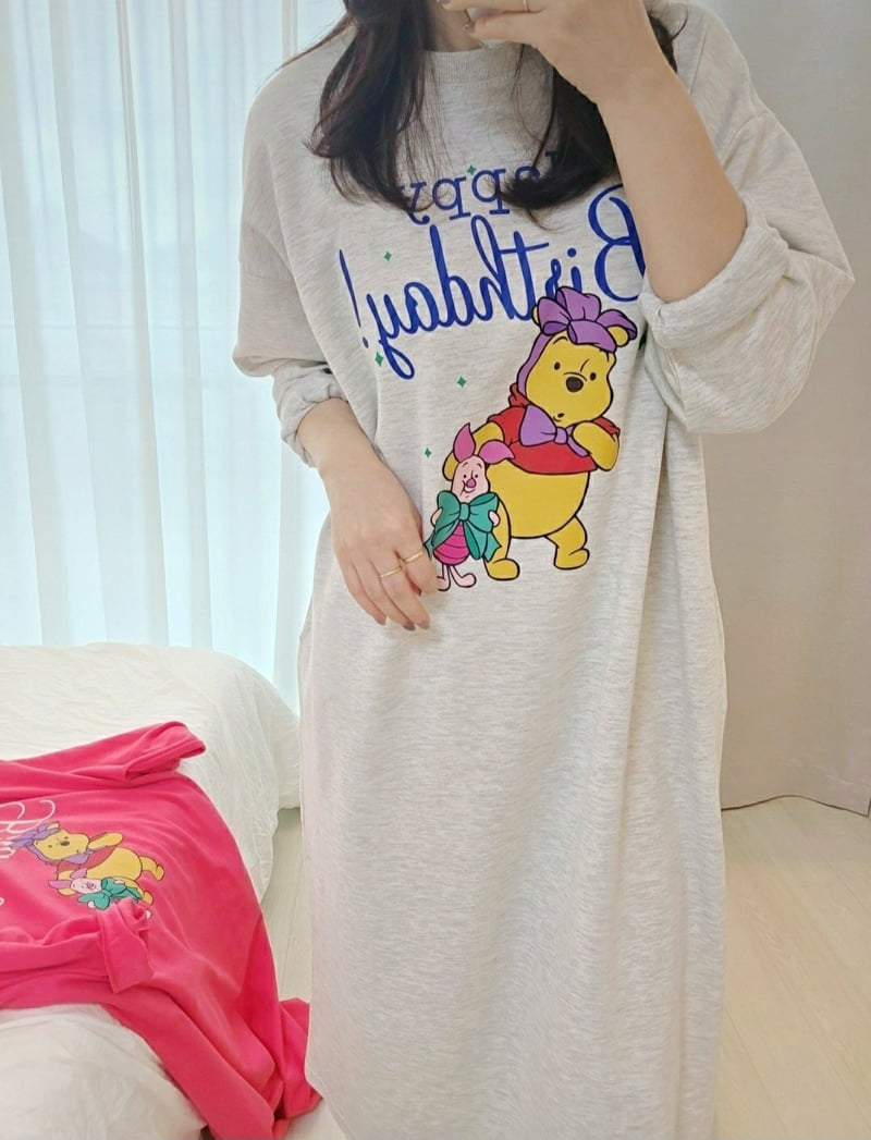 Little Rabbit - Korean Women Fashion - #womensfashion - Congrats Pooh Mom One-piece - 10