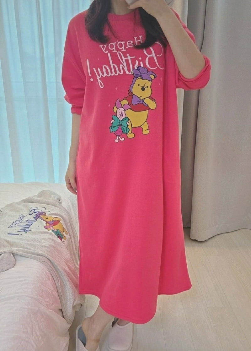 Little Rabbit - Korean Women Fashion - #womensfashion - Congrats Pooh Mom One-piece - 8