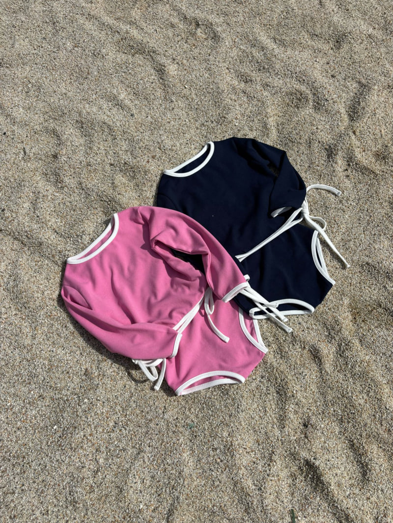 Log101 - Korean Children Fashion - #kidzfashiontrend - Ribbon Rashguard Swimsuit - 12