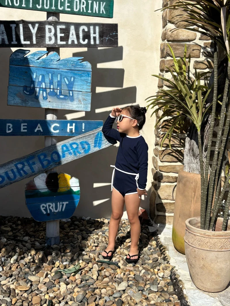 Log101 - Korean Children Fashion - #todddlerfashion - Ribbon Rashguard Swimsuit - 2