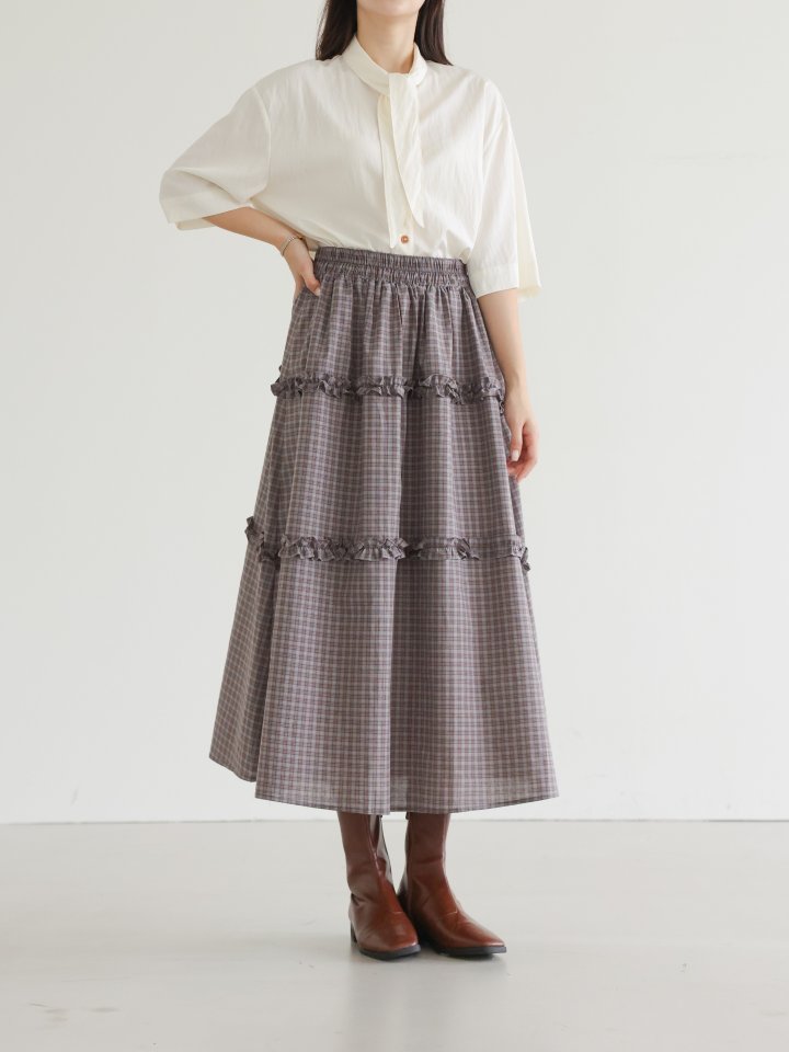 Lovely - Korean Women Fashion - #momslook - Pony Check Skirt - 2