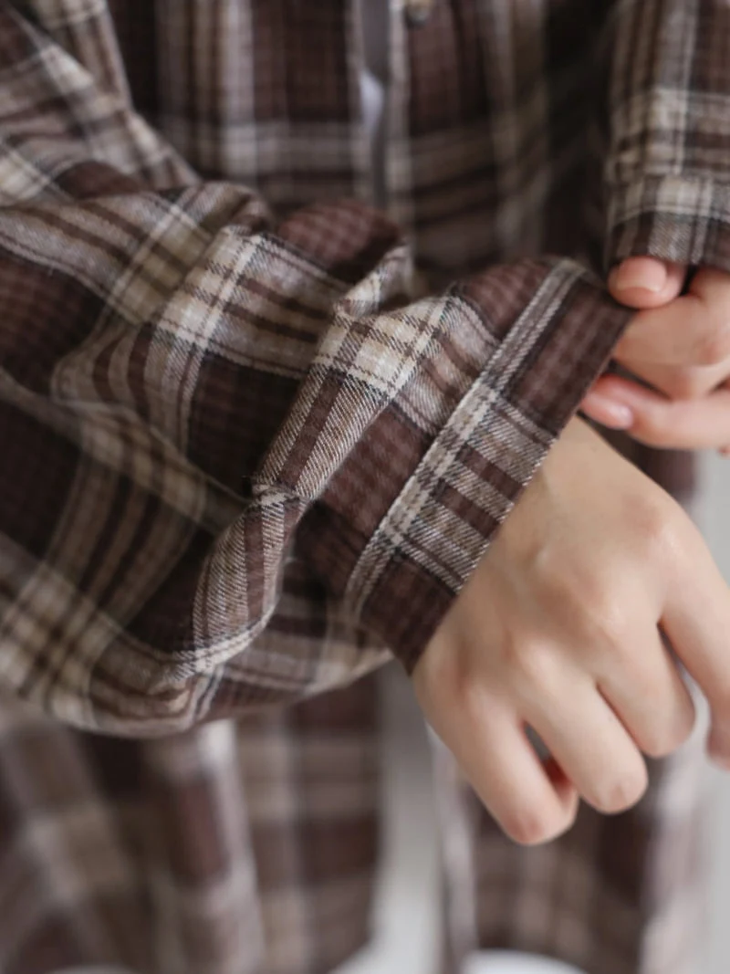 Lovely - Korean Women Fashion - #momslook - Amber Check Shirt - 11