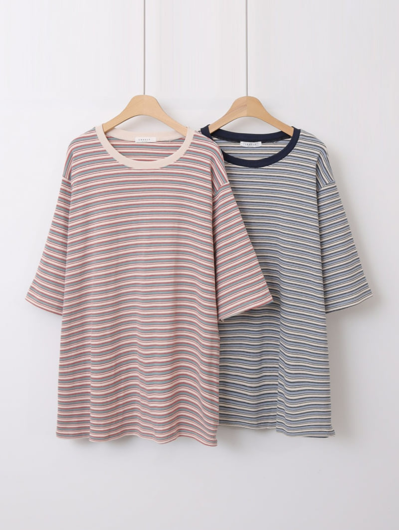 Lovely - Korean Women Fashion - #momslook - Toy Stripe Tee - 12