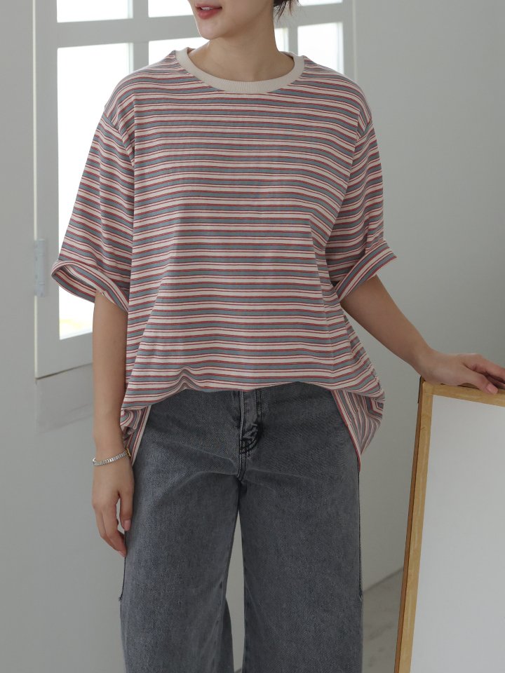 Lovely - Korean Women Fashion - #momslook - Toy Stripe Tee - 6