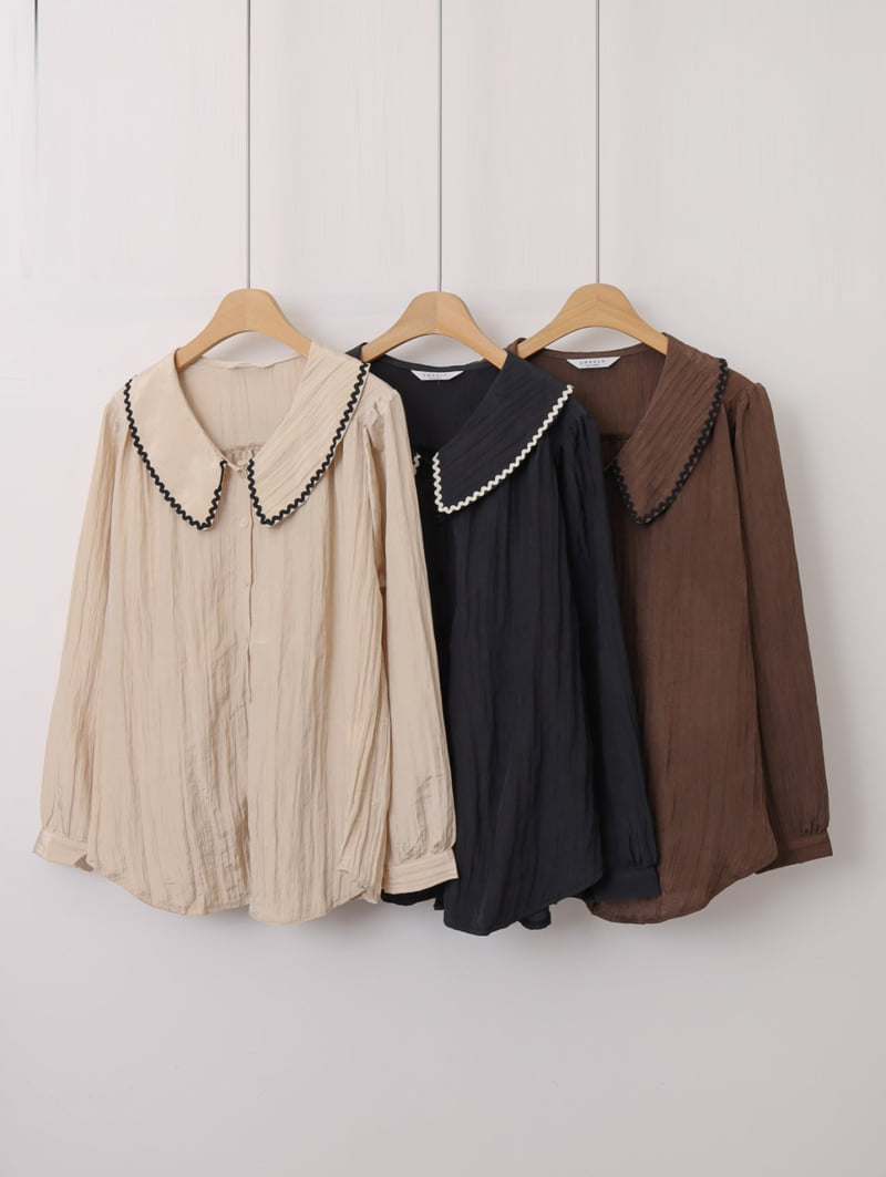 Lovely - Korean Women Fashion - #vintageinspired - Wave Blouse - 12