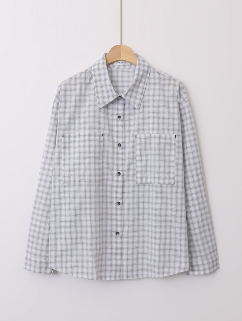 Lovely - Korean Women Fashion - #vintageinspired - Stand Check Shirt - 11